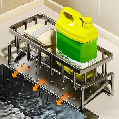 Kitchen Sink Organizer with Tilted Storage Rack