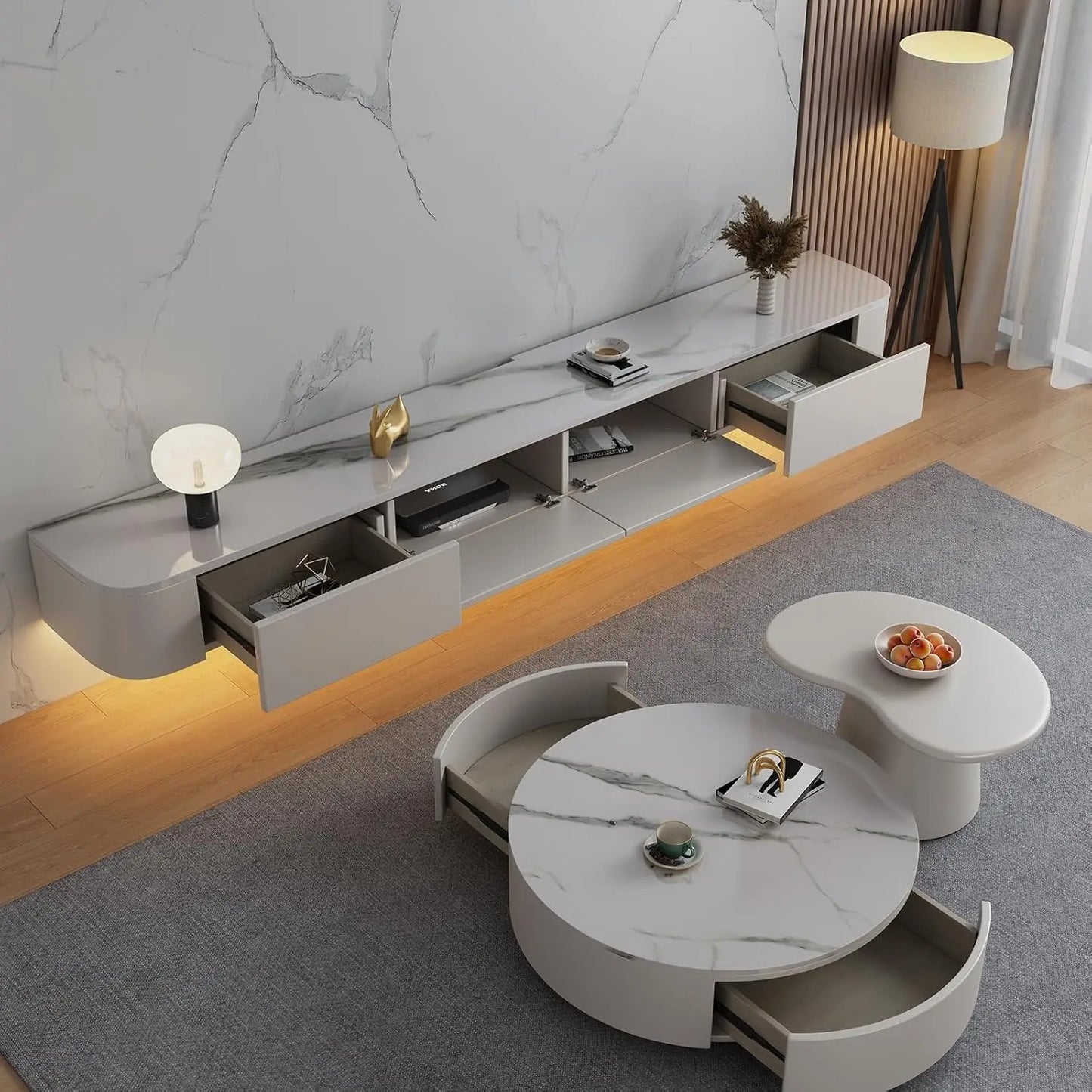 Floating Wall Mounted TV Stand