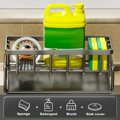 Kitchen Sink Organizer with Tilted Storage Rack